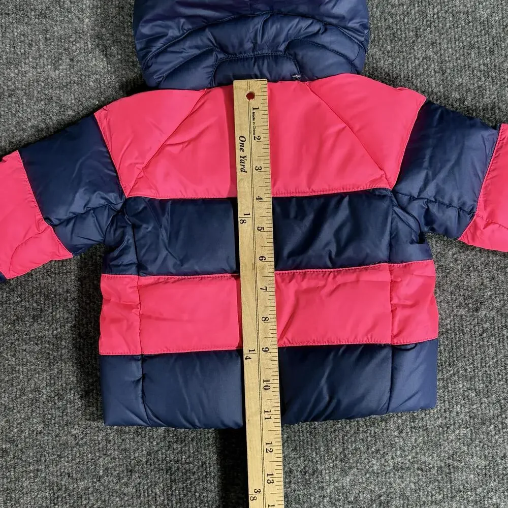 Ralph Lauren Jacket Infant Girls 6M Pink Navy Hooded Puffer Down Outerwear